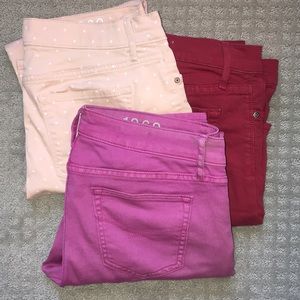 Three Pair Colored Skinny Jeans